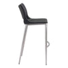 Ace Barstool (Set of 2) Black & Silver - ZUO