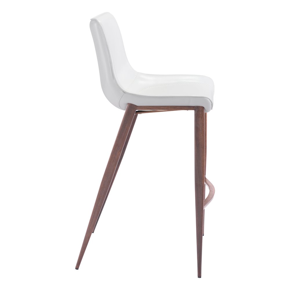 Magnus Barstool (Set of 2) White & Walnut - ZUO
