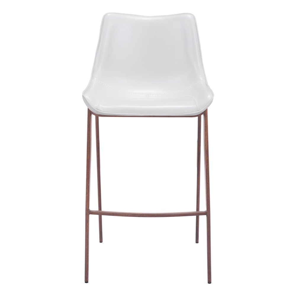 Magnus Barstool (Set of 2) White & Walnut - ZUO