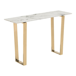Atlas Console Table White & Gold - ZUO