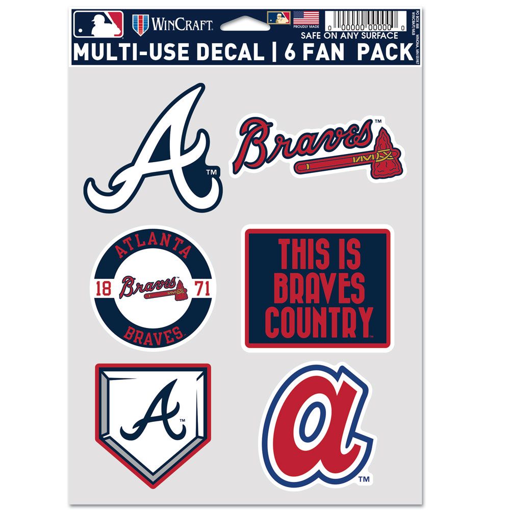 Atlanta Braves Decal Multi Use Fan 6 Pack - WinCraft