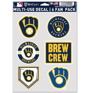 Milwaukee Brewers Decal Multi Use Fan 6 Pack - WinCraft