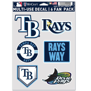 Tampa Bay Rays Decal Multi Use Fan 6 Pack - WinCraft