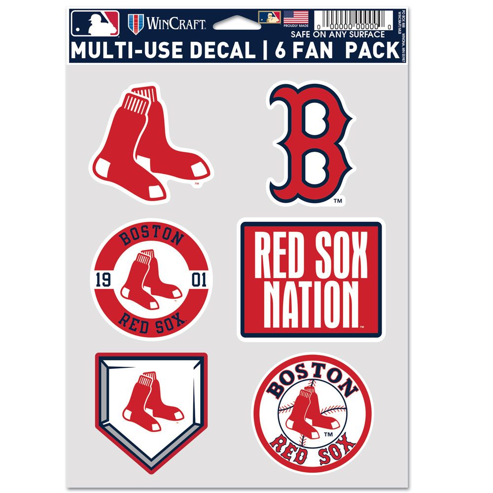 Boston Red Sox Decal Multi Use Fan 6 Pack - WinCraft