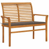 vidaXL Patio Bench with Taupe Cushion 44.1'' Solid Teak Wood