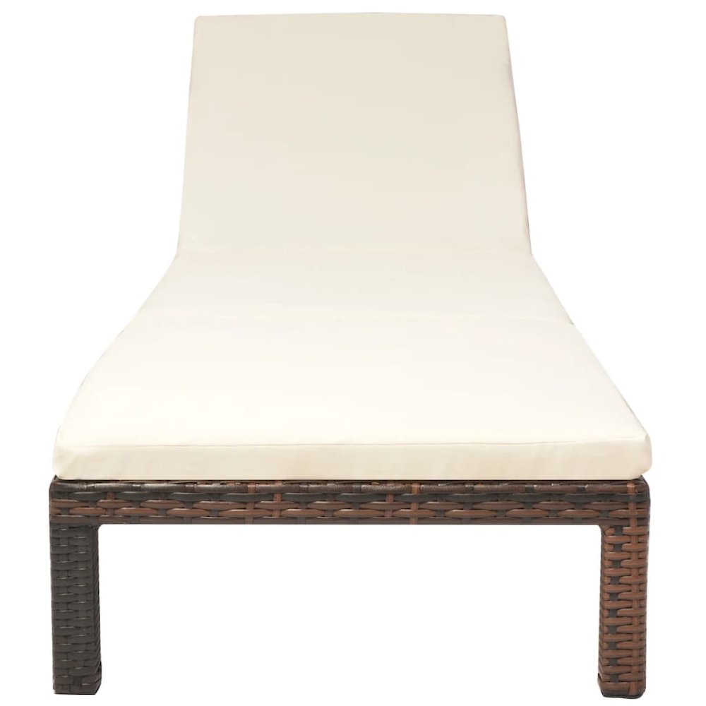 Sunlounger Brown PE Rattan Standard Adjustable Armrests - vidaXL