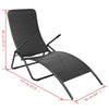 Sun Lounger Black PE rattan, Powder-coated steel Standard - vidaXL