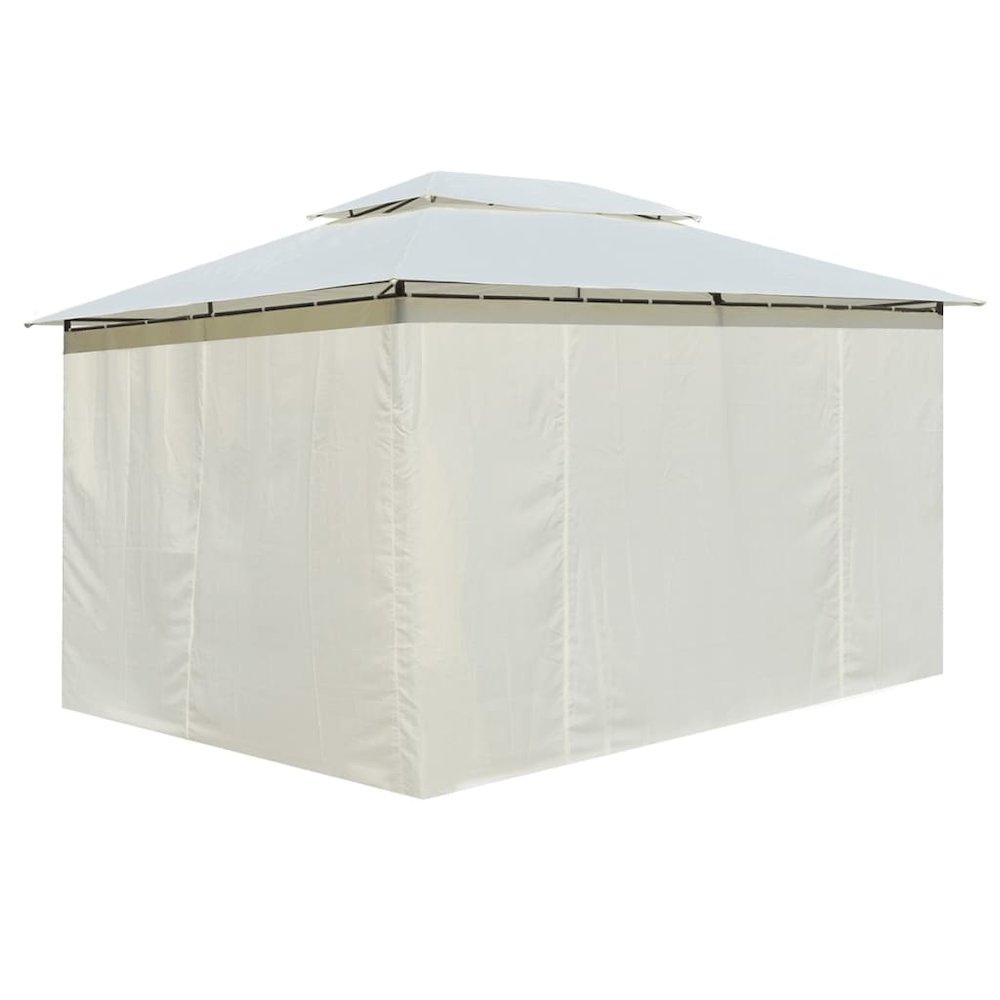 vidaXL Garden Marquee with Curtains 157.5''x118.1'' White , 43216