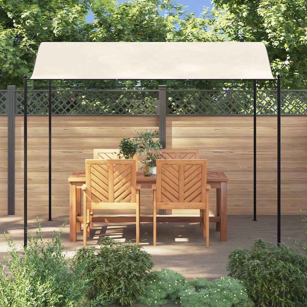 Gazebo Set of 2 Cream White and Black Polyester Large Durable - vidaXL