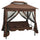 Garden Swing Chair Coffee Polyester fabric and powder-coated steel - vidaXL