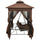 Garden Swing Chair Coffee Polyester fabric and powder-coated steel - vidaXL