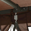 Garden Swing Chair Coffee Polyester fabric and powder-coated steel - vidaXL
