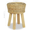 Stool Natural Natural Rattan, Solid Teak Standard Durable - vidaXL