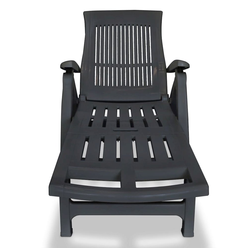 Sun Lounger Anthracite Plastic Standard Foldable Sun Lounger - vidaXL