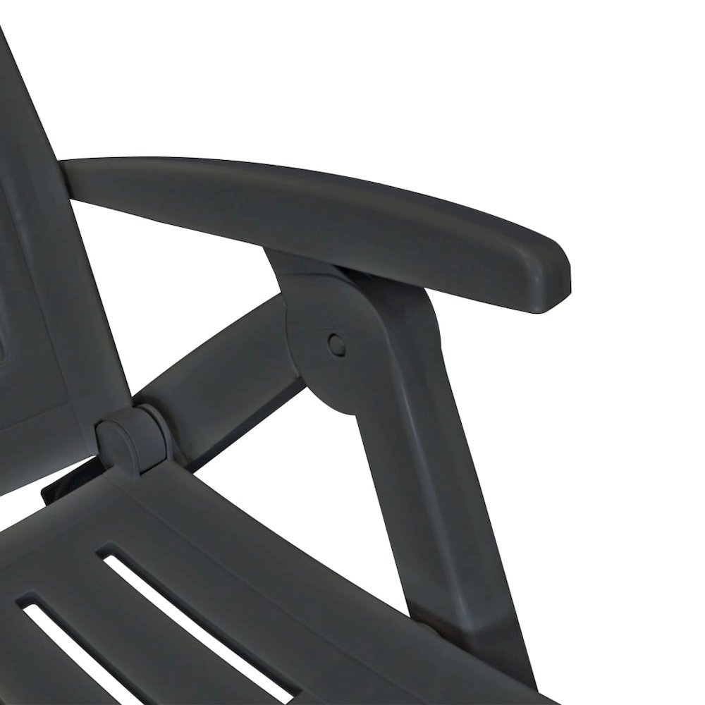 Sun Lounger Anthracite Plastic Standard Foldable Sun Lounger - vidaXL