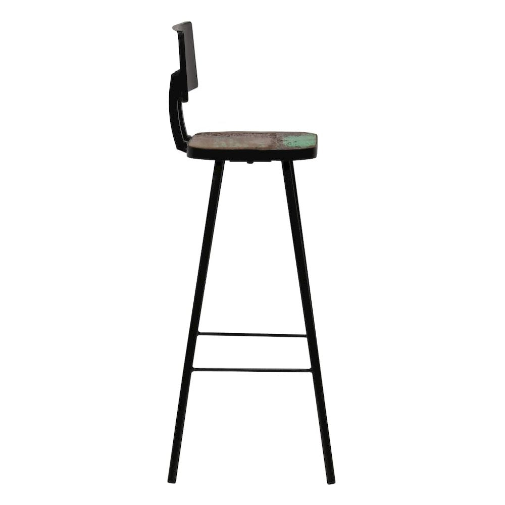 Bar Chair Set of 4 Multicolour Solid reclaimed wood and steel - vidaXL