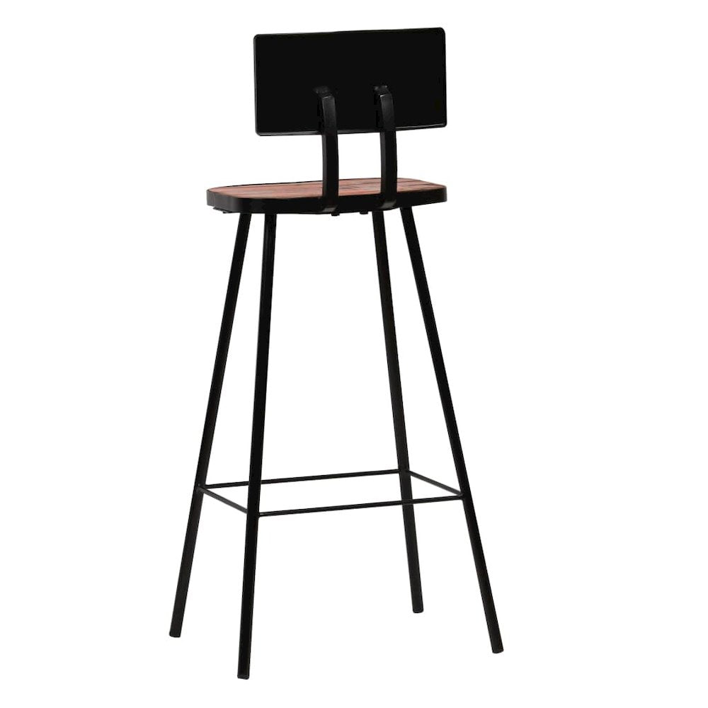 Bar Chair Set of 4 Multicolour Solid reclaimed wood and steel - vidaXL