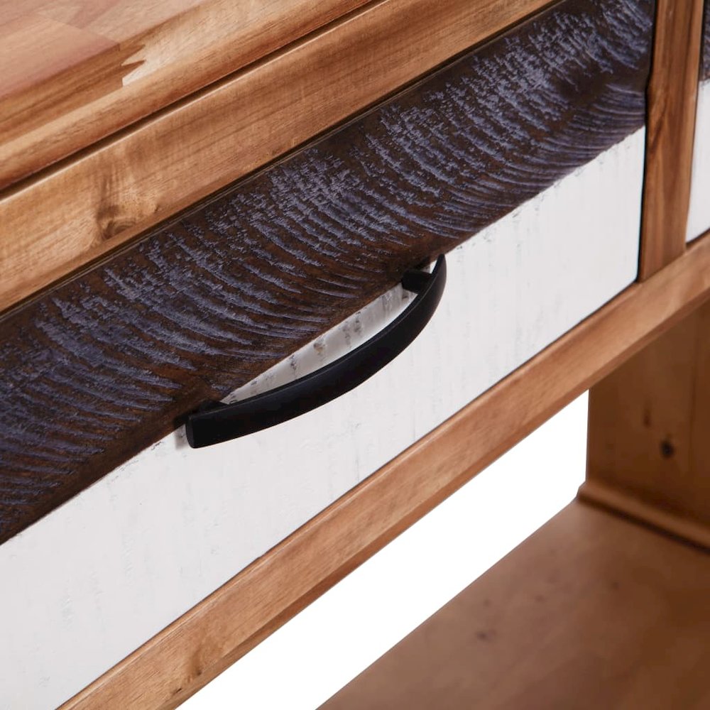 Console Table Natural Wood Solid Acacia Wood Medium Console Table - vidaXL