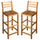 Bar Chair Set of 2 Natural Wood Solid Acacia Wood Large - vidaXL