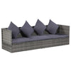 Garden Bed Grey PE Rattan 78.7x23.6 in Adjustable Armrests - vidaXL