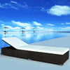 Sunlounger Brown and cream white - vidaXL