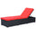Sun Lounger Black Red PE Rattan, Powder-Coated Steel, Polyester - vidaXL