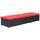 Sun Lounger Black Red PE Rattan, Powder-Coated Steel, Polyester - vidaXL