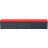 Sun Lounger Black Red PE Rattan, Powder-Coated Steel, Polyester - vidaXL
