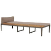 Garden Sunbed Brown Solid Acacia wood Regular Adjustable Armrests - vidaXL