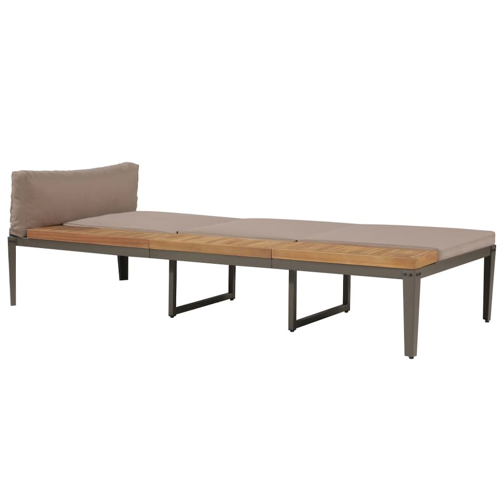 Garden Sunbed Brown Solid Acacia wood Regular Adjustable Armrests - vidaXL