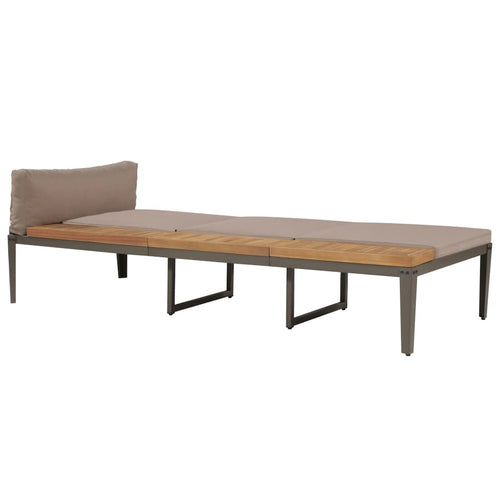 Garden Sunbed Brown Solid Acacia wood Regular Adjustable Armrests - vidaXL