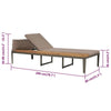Garden Sunbed Brown Solid Acacia wood Regular Adjustable Armrests - vidaXL