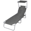 Sunlounger Grey Powder-coated steel Single Foldable - vidaXL