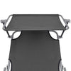 Sunlounger Grey Powder-coated steel Single Foldable - vidaXL