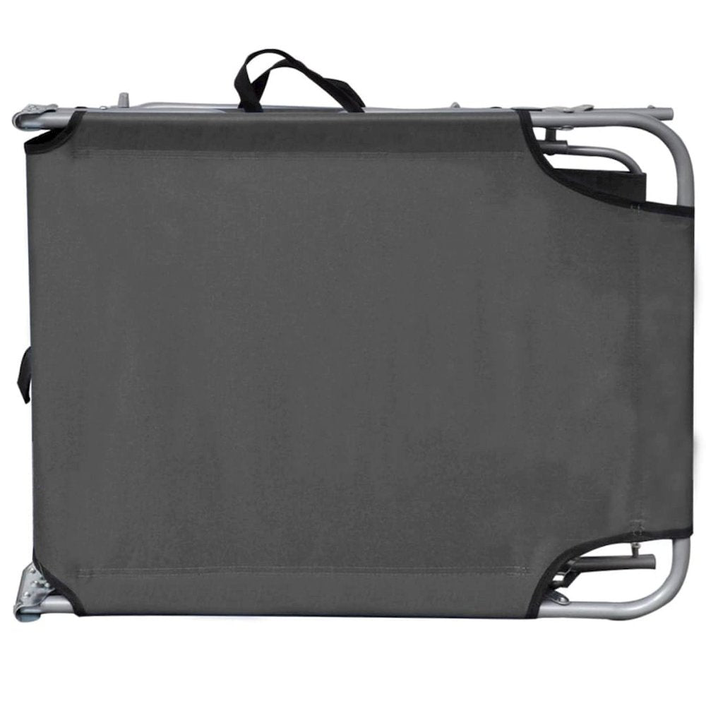 Sunlounger Grey Powder-coated steel Single Foldable - vidaXL