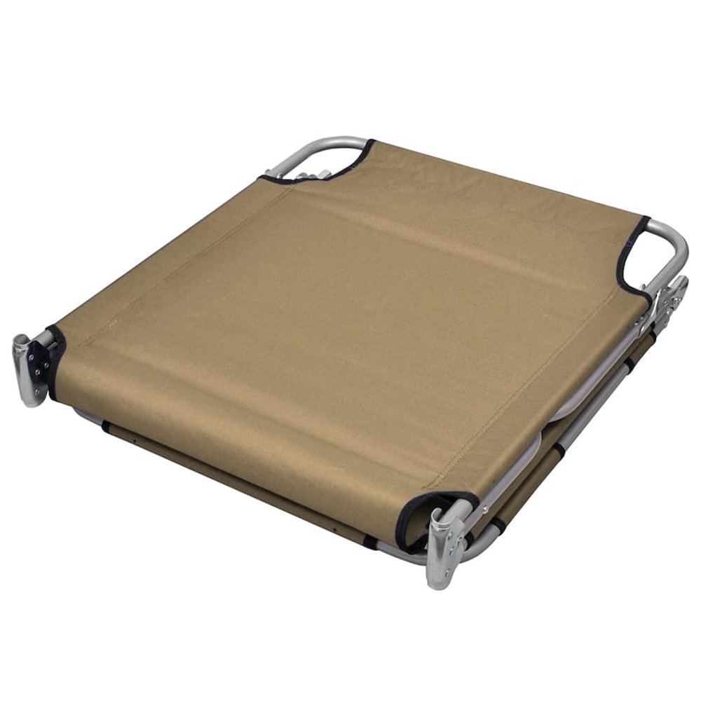 Sunlounger Taupe Powder-Coated Steel Standard Foldable - vidaXL