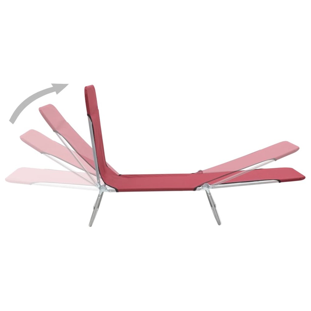 Sunlounger Set of 2 Red - vidaXL