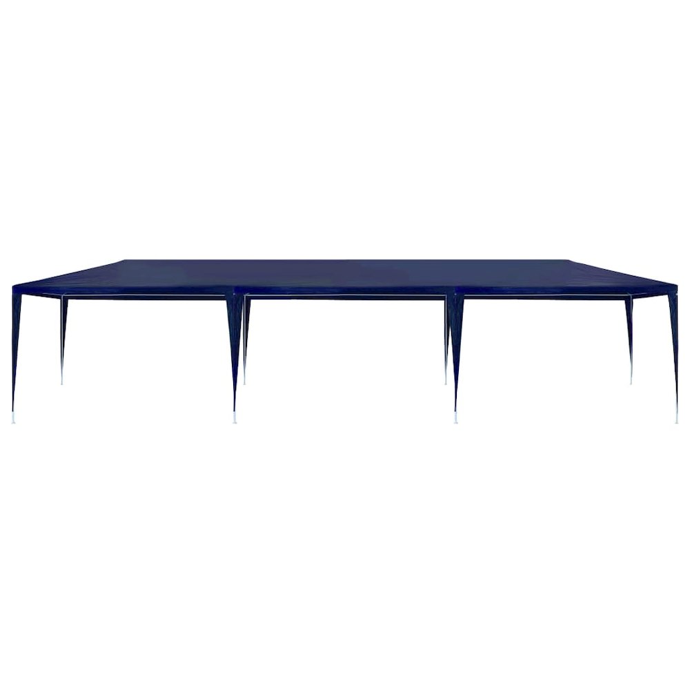 Party Tent Blue Polyethylene Roof and Steel Frame 10x30 ft - vidaXL