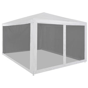 Party Tent White and black Powder-coated steel frame Large - vidaXL