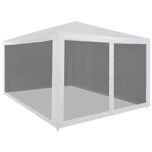 Party Tent White and black Powder-coated steel frame Large - vidaXL