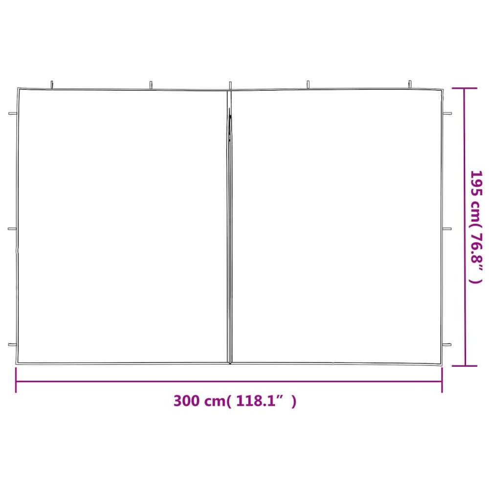 Party Tent Sidewall White 100% PE 9.8 ft x 6.4 ft - vidaXL