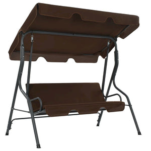 Garden Swing Seat Coffee Powder-coated steel frame - vidaXL