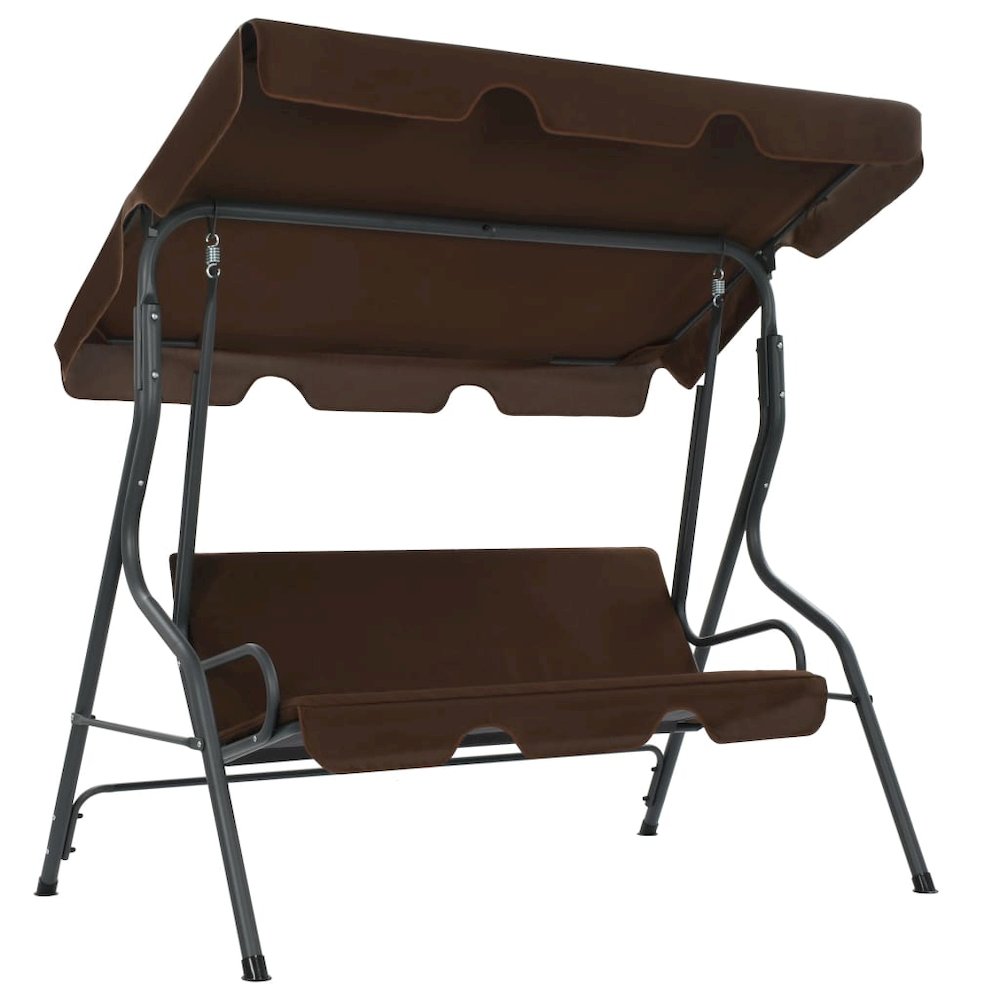 Garden Swing Seat Coffee Powder-coated steel frame - vidaXL