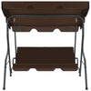 Garden Swing Seat Coffee Powder-coated steel frame - vidaXL