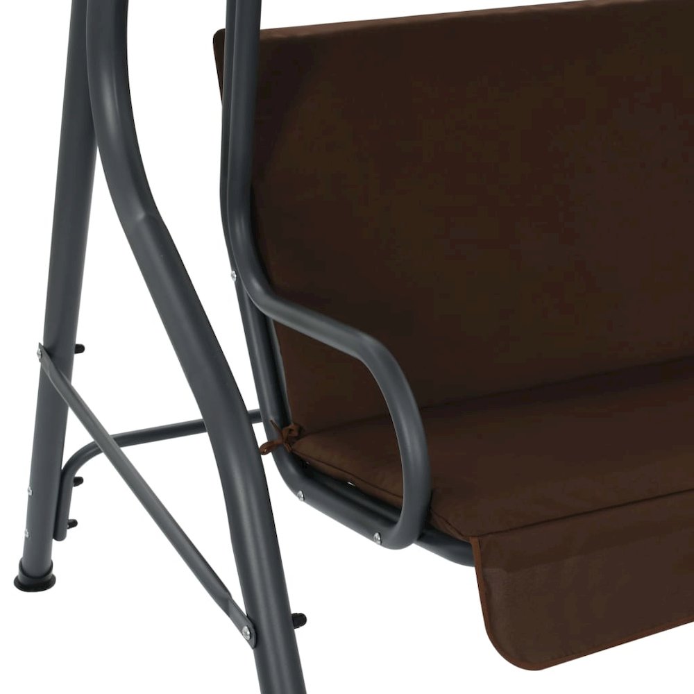 Garden Swing Seat Coffee Powder-coated steel frame - vidaXL