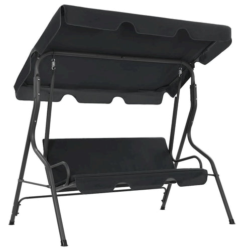 Garden Swing Chair Anthracite Powder-coated steel 66.9x43.3x60.2 in - vidaXL