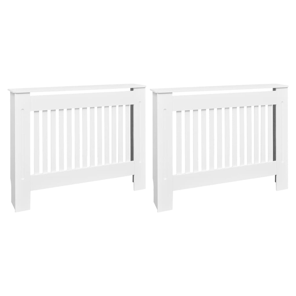 vidaXL Radiator Covers 2 pcs White MDF 44.1'', 276003