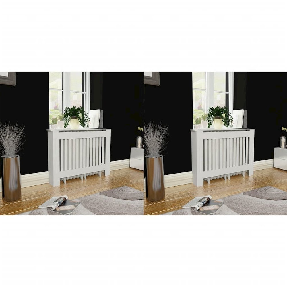 vidaXL Radiator Covers 2 pcs White MDF 44.1'', 276003
