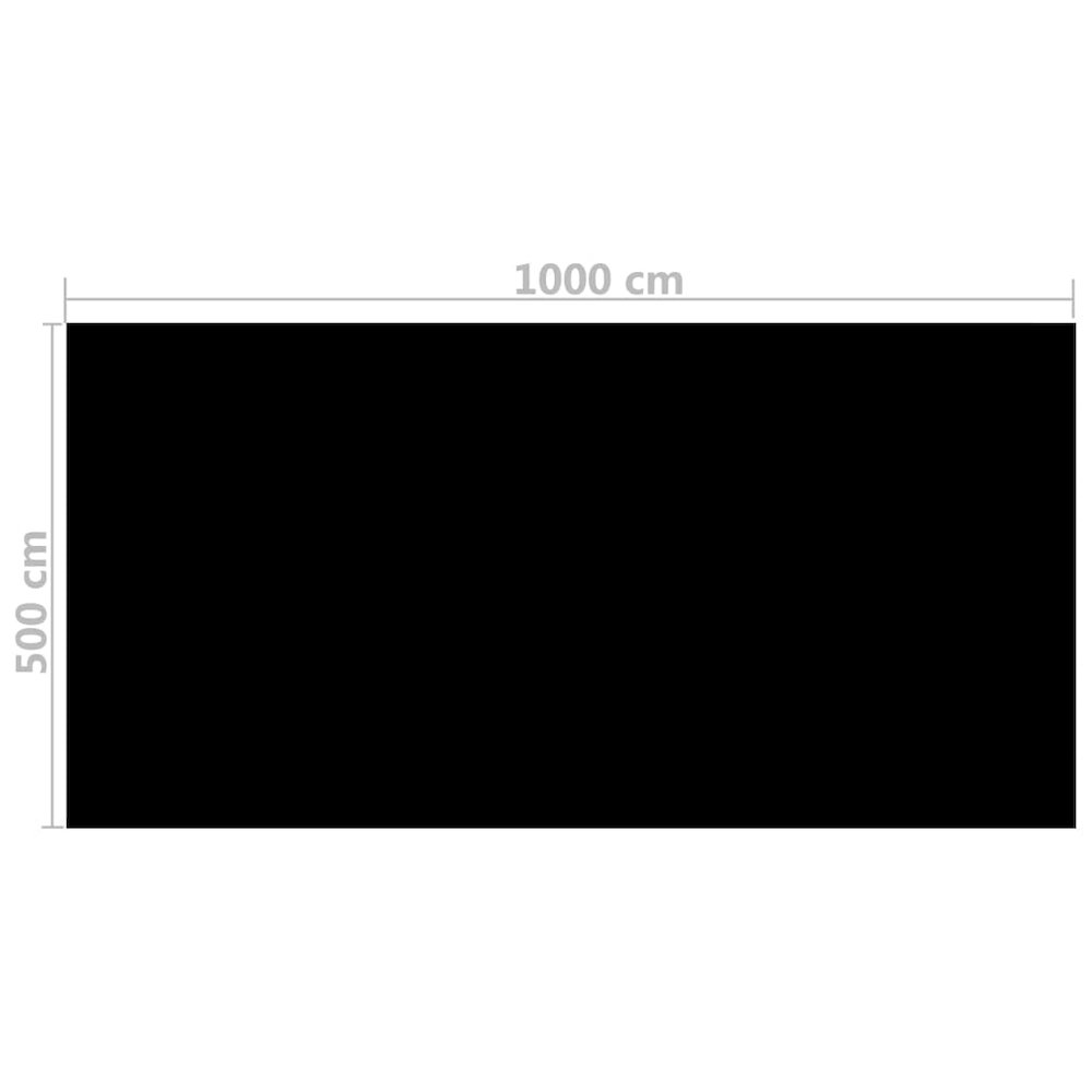 Floating Rectangular PE Solar Pool Film 33 x 16.5 ft Black, 90342 - vidaXL