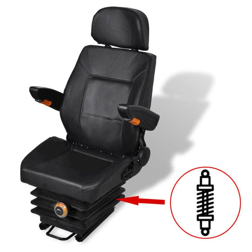 Tractor Seat Black Steel Universal fit for tractors - vidaXL